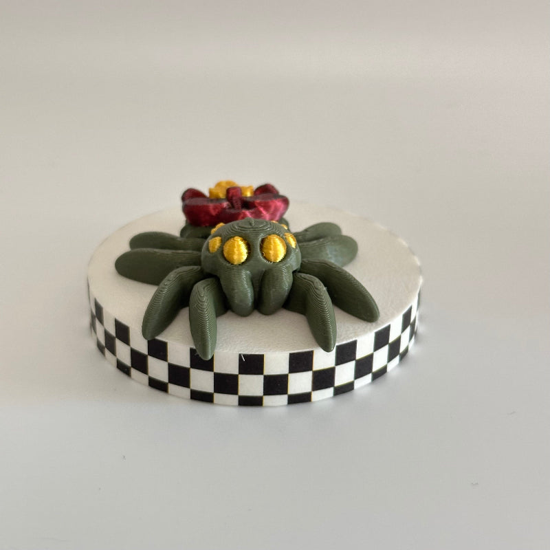 Crimson Bloom Jumper 3D Printed Fidget Spider Collectable