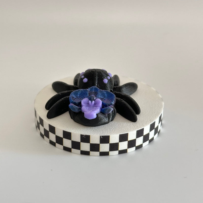 Midnight Orchid Pouncer 3D Printed Fidget Spider Collectable