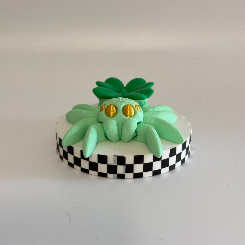 Clover Charm Spider 3D Printed Fidget Spider Collectable