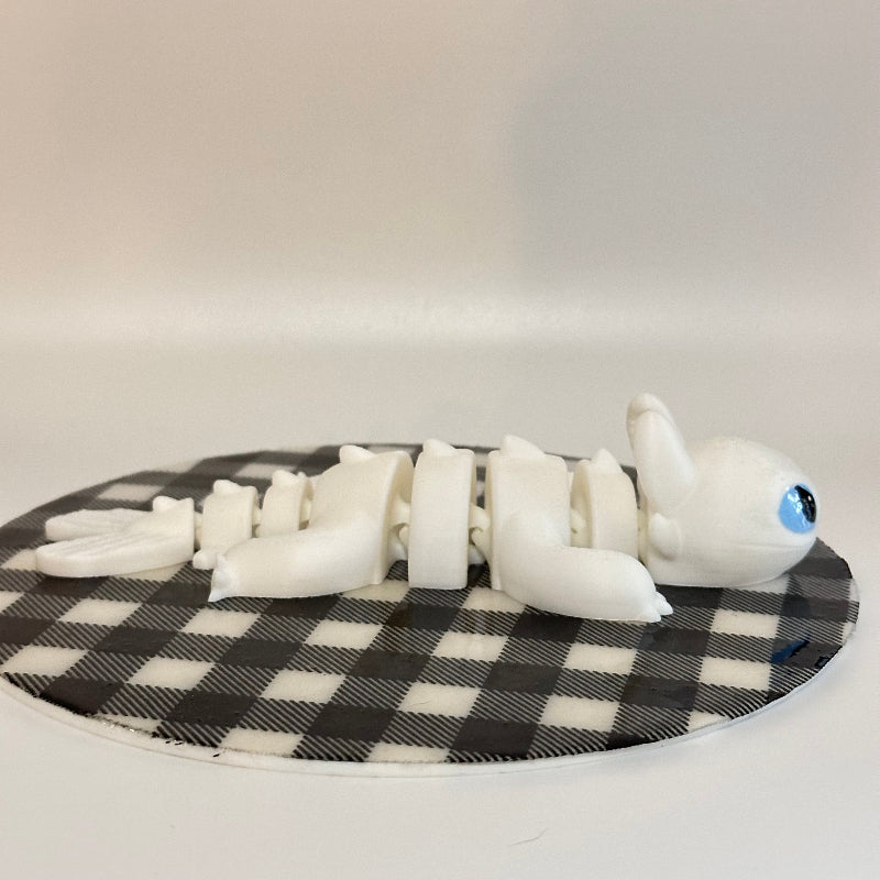 Medium Light Fury 3D Printed Fidget Dragon Collectible