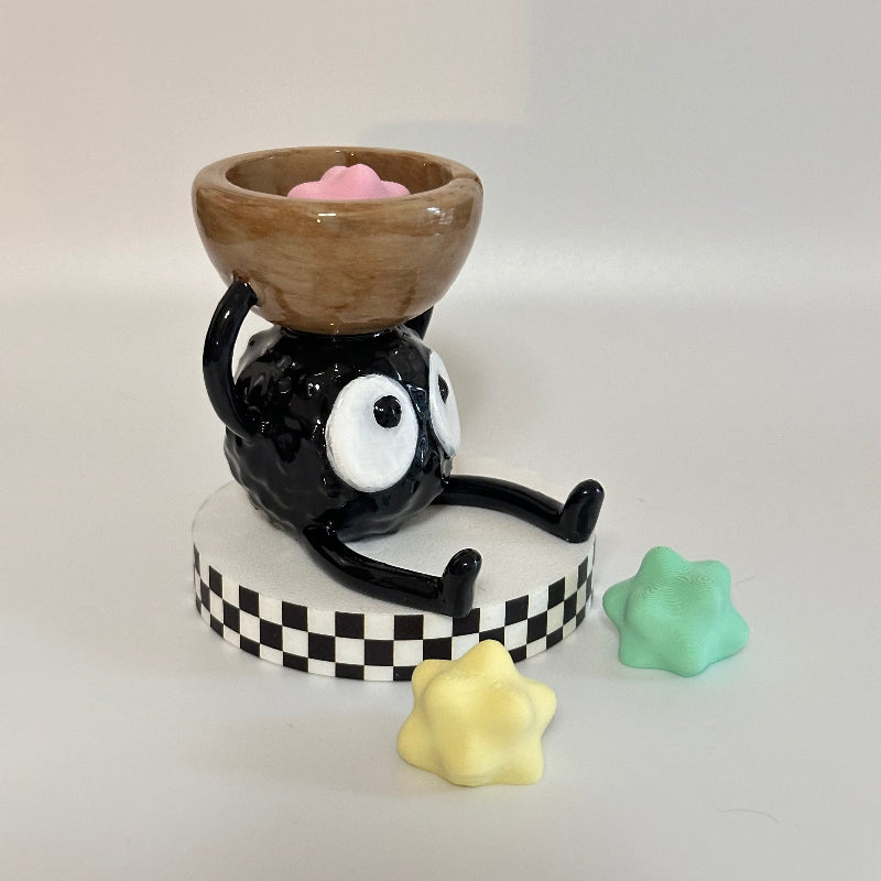 Soot Sprite Candle Holder With Magnets 3D Printed Shelfie Collectable