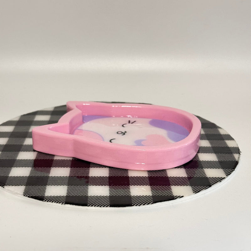 Purple Heart Cat Squishmallow Trinket Tray 3D Printed Organization