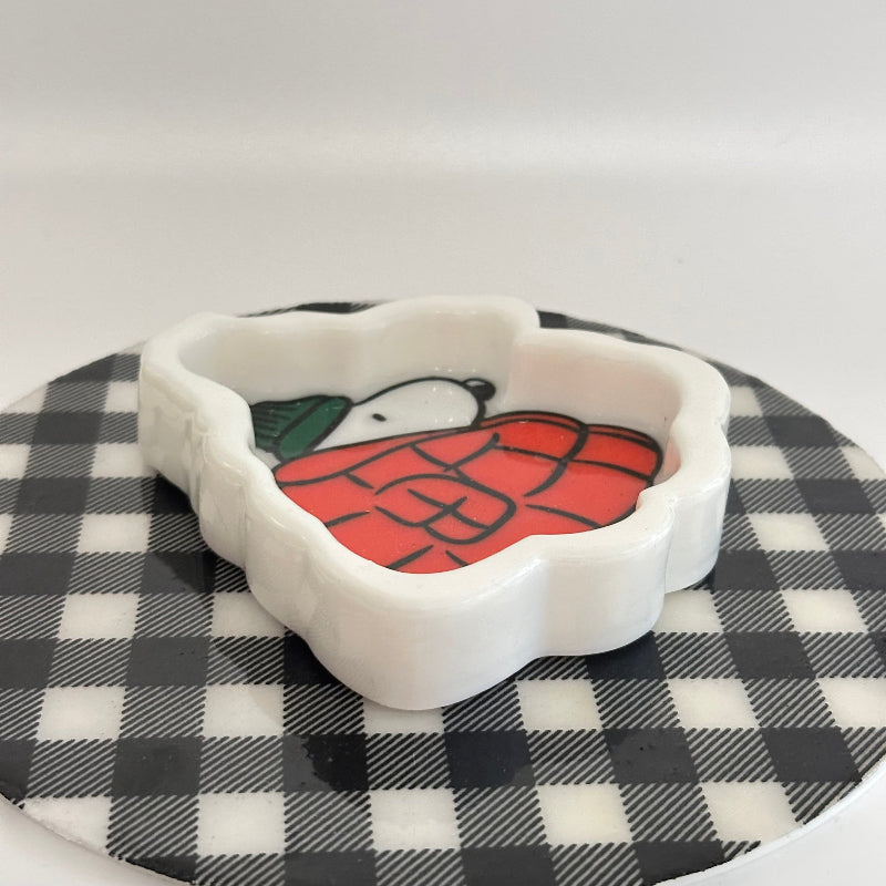 Snoopy Red Puffer Jacket Trinket Tray 3D Printed Organization