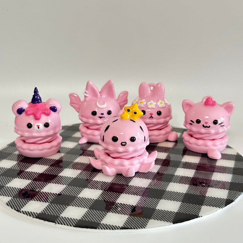 Pink Macaron Spinners 3D Printed Fidget Toy