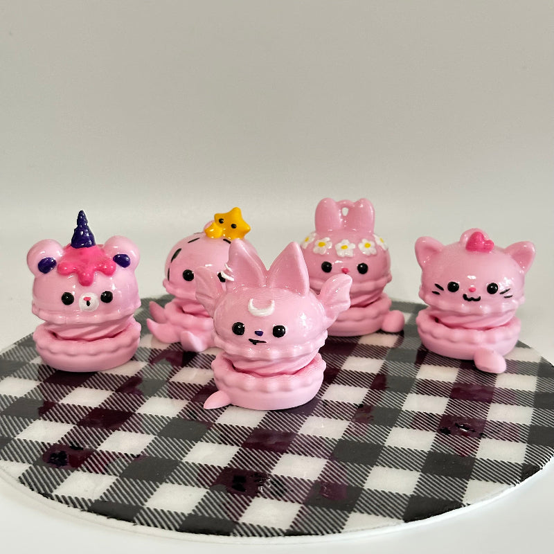 Pink Macaron Spinners 3D Printed Fidget Toy