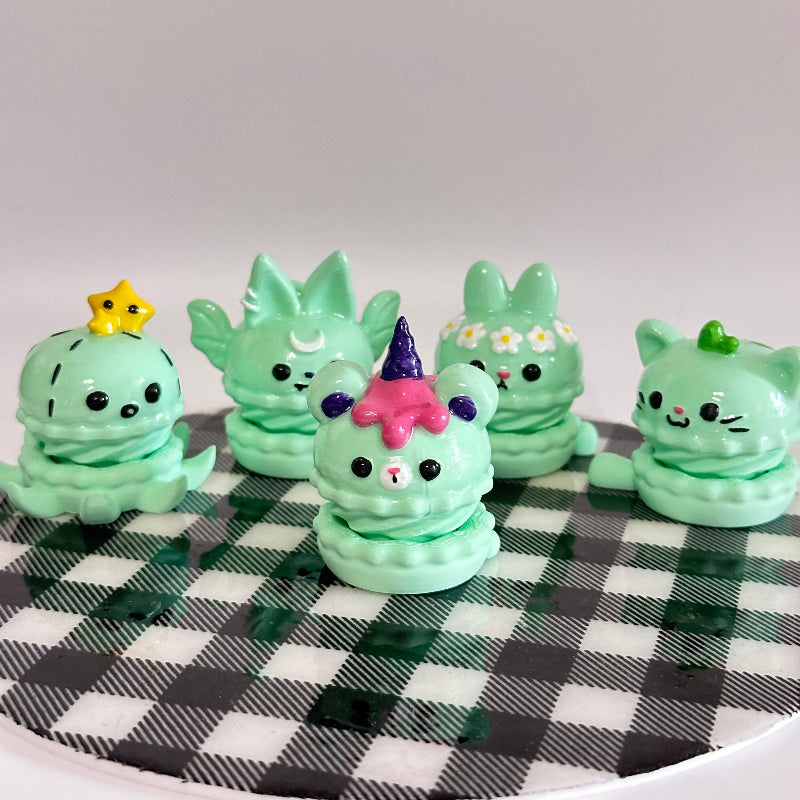 Green Macaron Spinners 3D Printed Fidget Toy