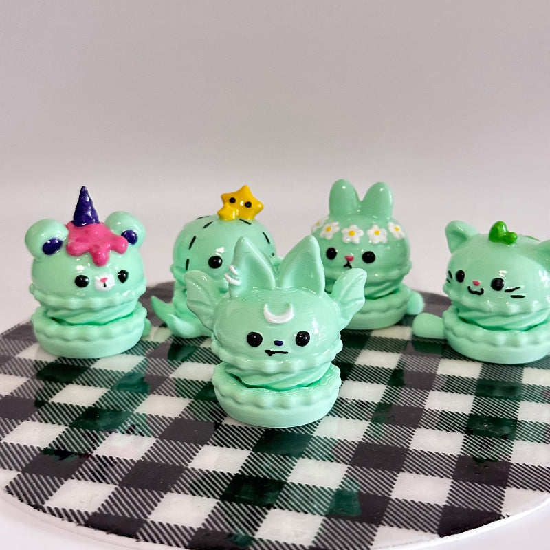 Green Macaron Spinners 3D Printed Fidget Toy