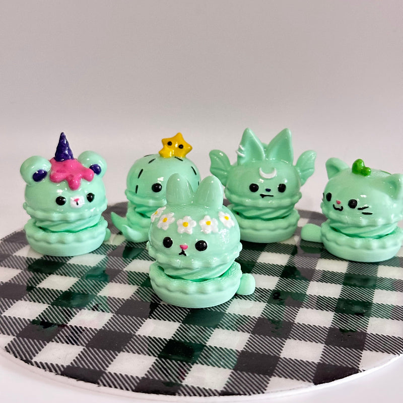 Green Macaron Spinners 3D Printed Fidget Toy