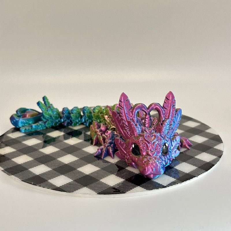 Amoura the Heart Dragon 3D Printed Fidget Collectible