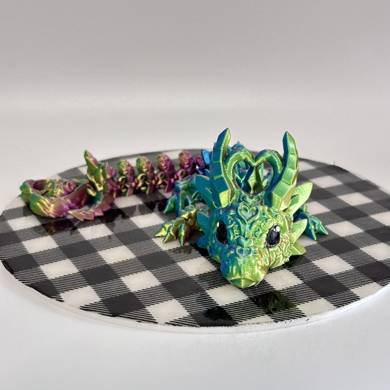 Crystara the Heart Dragon 3D Printed Fidget Collectible