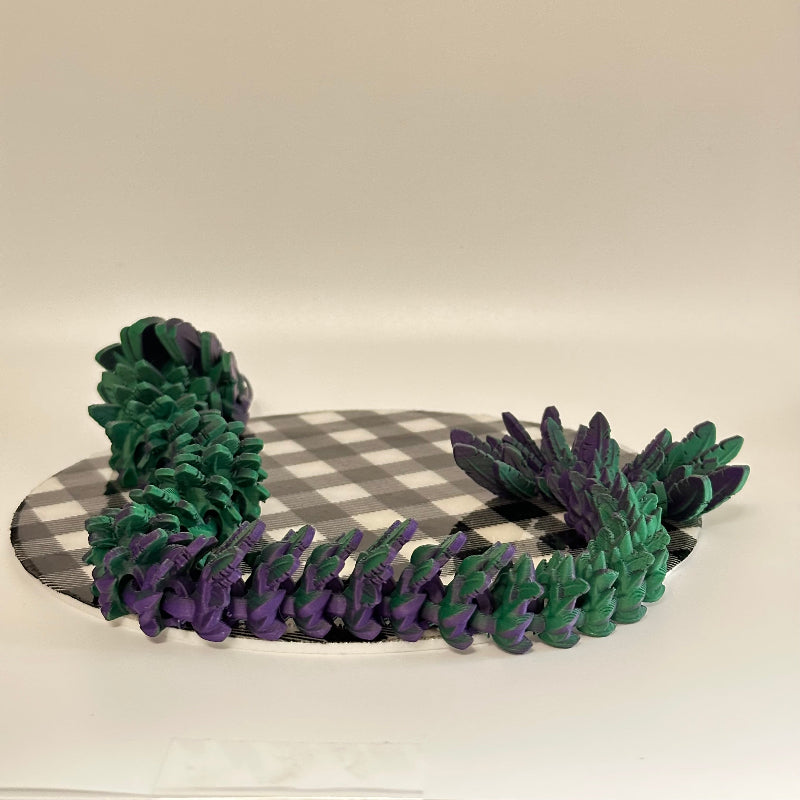 Plumevyr the Feathered Serpent Dragon 3D Printed Fidget Collectible