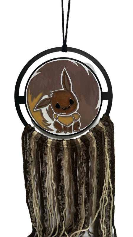 Brown Eevee Dream Catcher 3D Printed Hand-Painted Wall Hanging