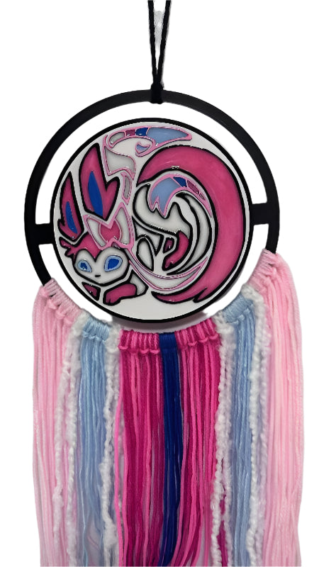 Purple Eevee Dream Catcher 3D Printed Hand-Painted Wall Hanging
