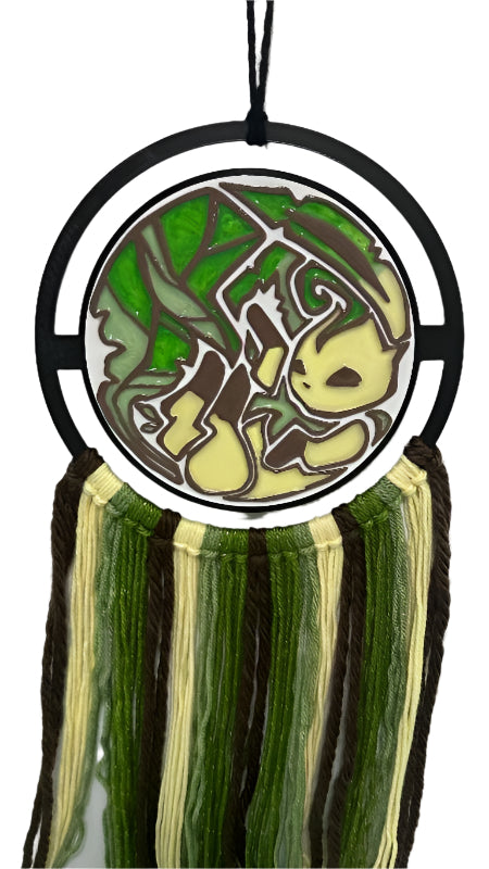 Green Eevee Dream Catcher 3D Printed Hand-Painted Wall Hanging