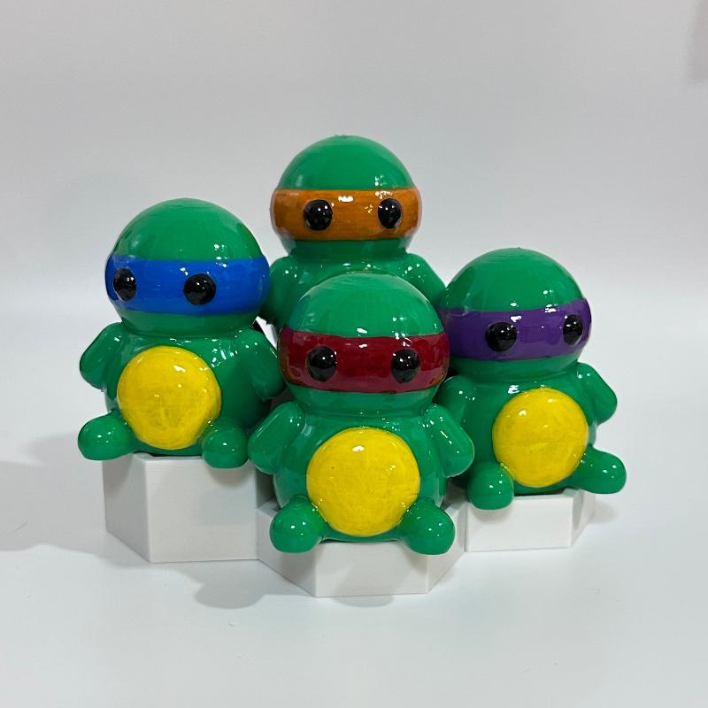 Chibi Ninja Turtles Pop Culture 3D Printed Collectable