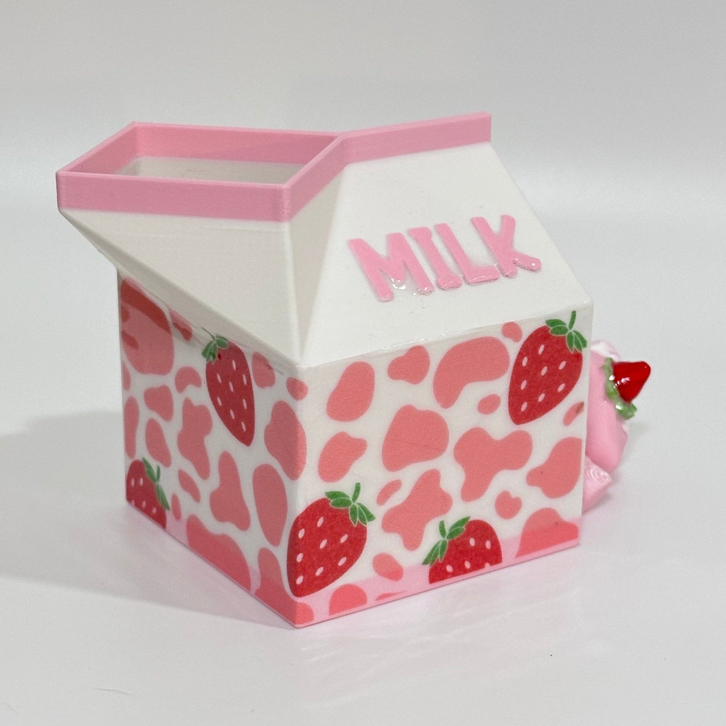 Strawberry Milk Cow 3D Printed Fidget Wildlife Collectable