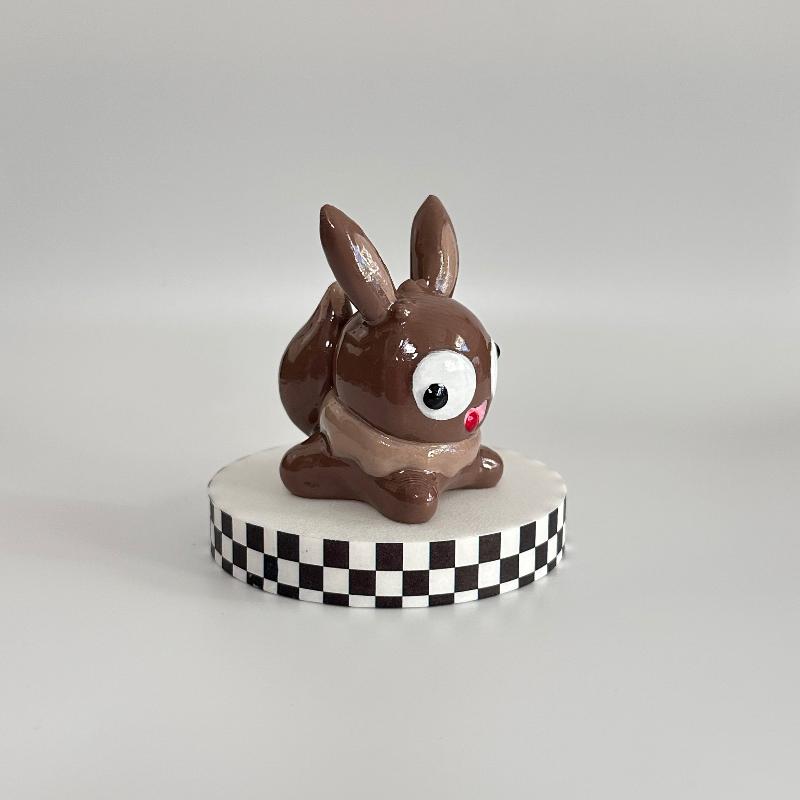 3D-printed, hand-painted by Tales and Scales Shoppe Silly Derpy Eevee Shelfie Pokémon collectible