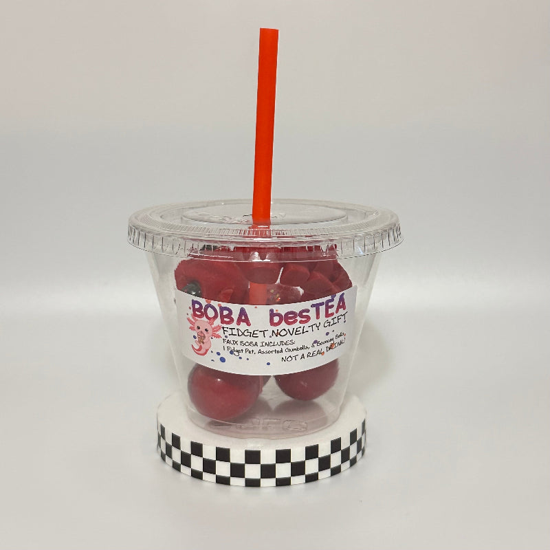 Crimson Cherry Sparkle Novelty Boba Bestie 3D Printed Fidget Collectable