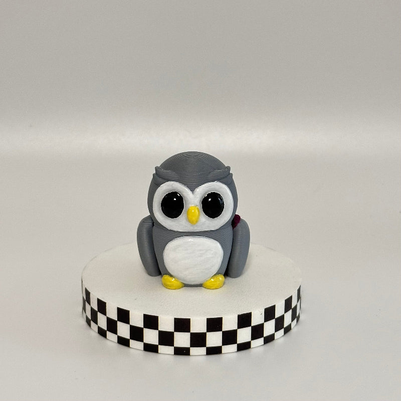 Hootsie The Grey Owl 3D Printed Fidget Collectable