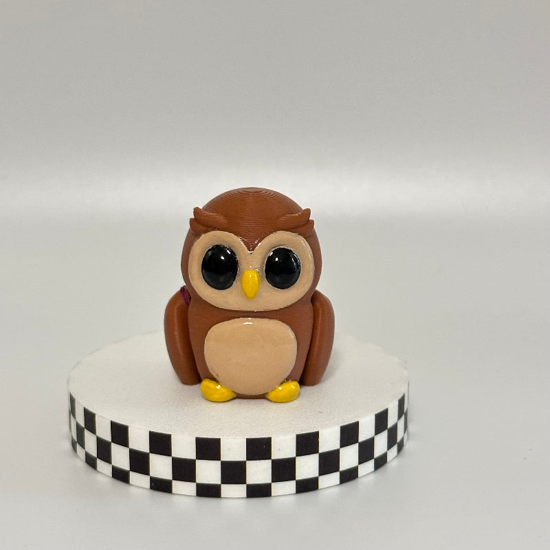 Tawny The Brown Owl 3D Printed Fidget Collectable