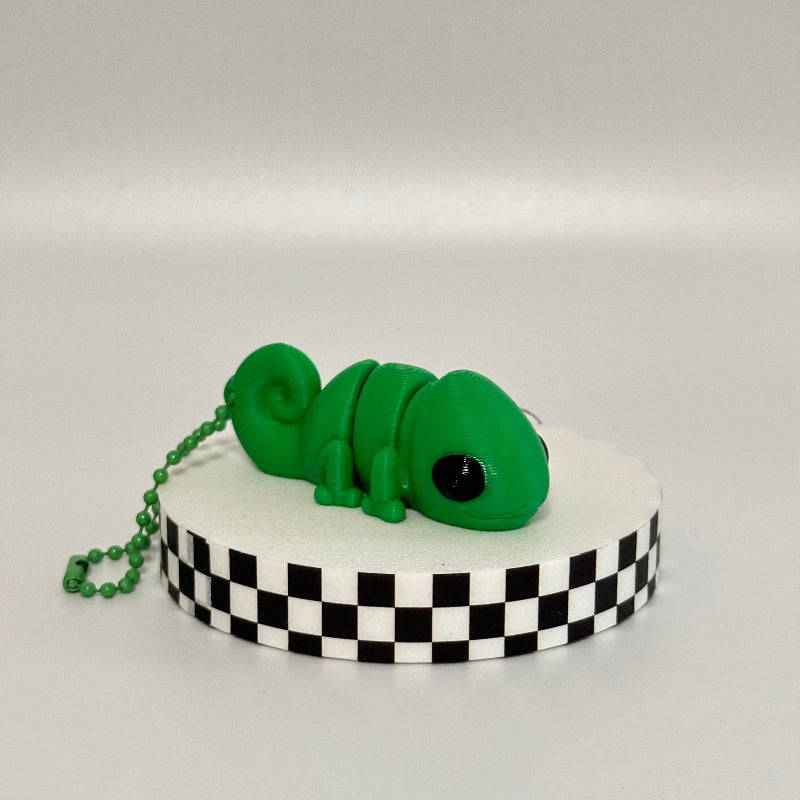 Flip The Chameleon 3D Printed Fidget Keychain