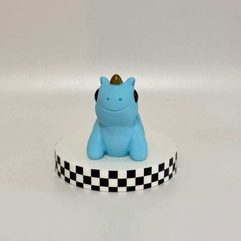 Bubbleglow Magical Blue 3D Printed Fidget Unicorn Collectable