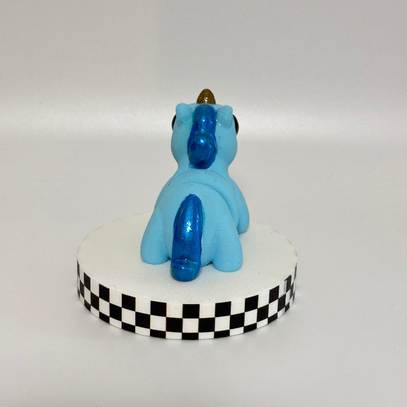 Ocean Glow Magical Blue 3D Printed Fidget Unicorn Collectable