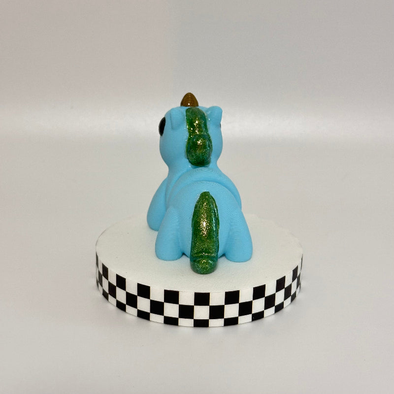 Emerald Wave Magical Blue 3D Printed Fidget Unicorn Collectable