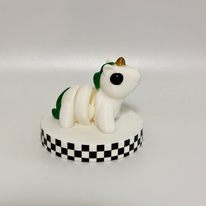 Cloverbeam Magical White 3D Printed Fidget Unicorn Collectable