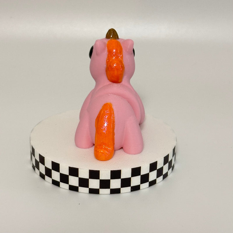 Tangerine Twinkle Magical Pink 3D Printed Fidget Unicorn Collectable
