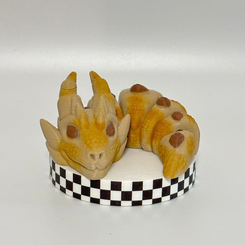 Buttery Puff Croissant Dragon 3D Printed Fidget Collectable