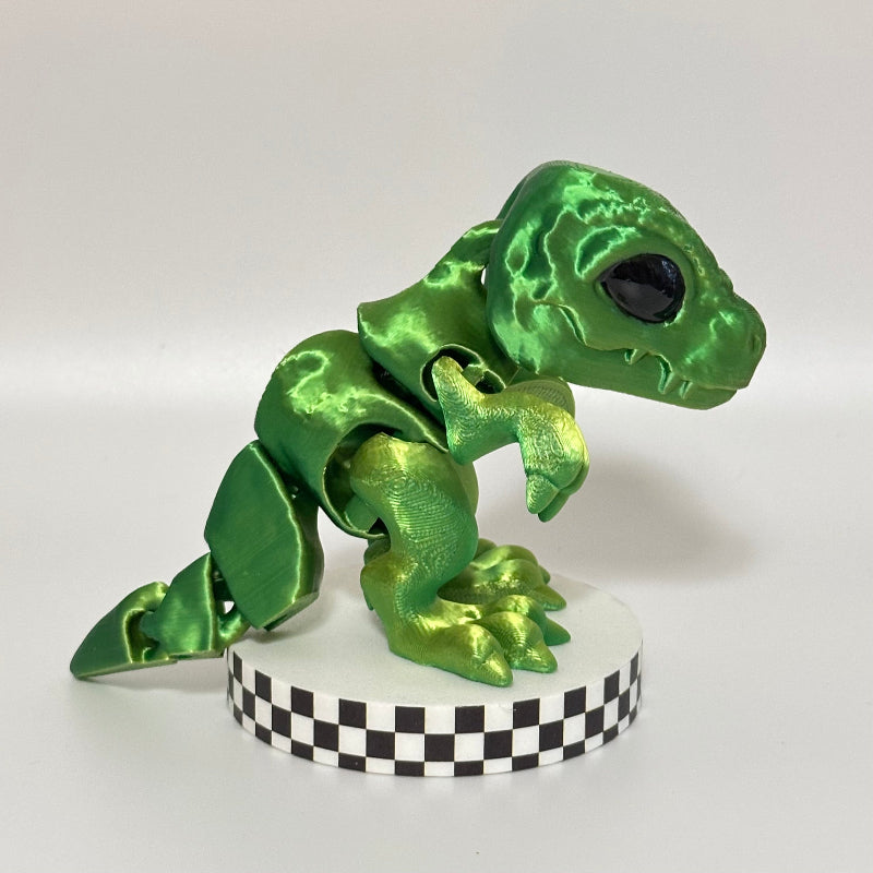 JadeStomp: Large Standing Silky Green T-Rex Fidget Collectible