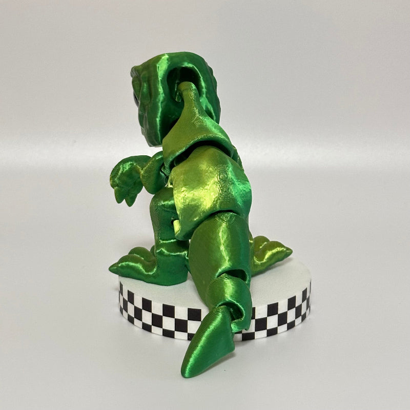 JadeStomp: Large Standing Silky Green T-Rex Fidget Collectible
