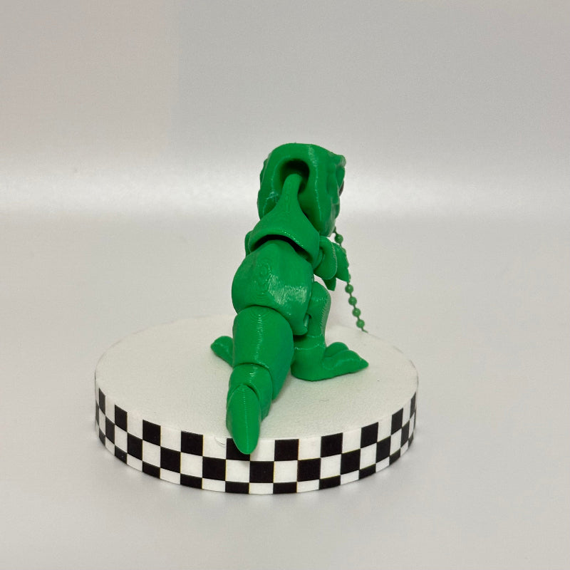 Tiny Roary: Green T-Rex Keychain 3D Printed Fidget Collectible