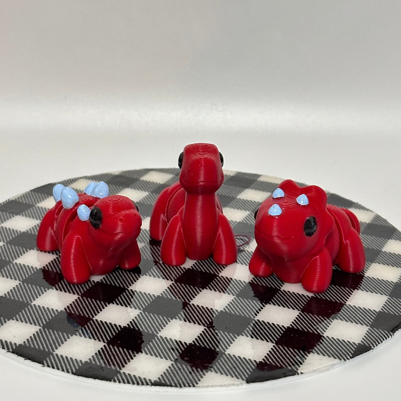 Ruby Rumbles: Red Triceratops 3D Printed Fidget Collectible