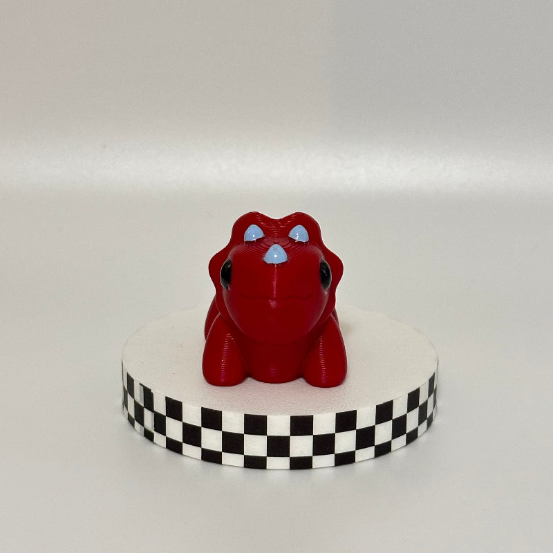 Ruby Rumbles: Red Triceratops 3D Printed Fidget Collectible