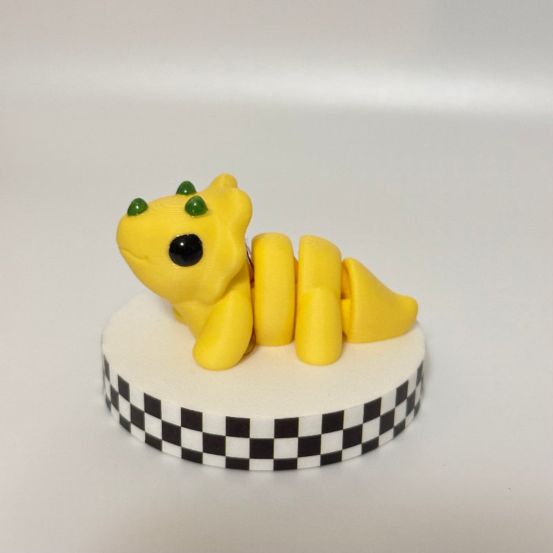 Sunny Spikes: Yellow Triceratops 3D Printed Fidget Collectible