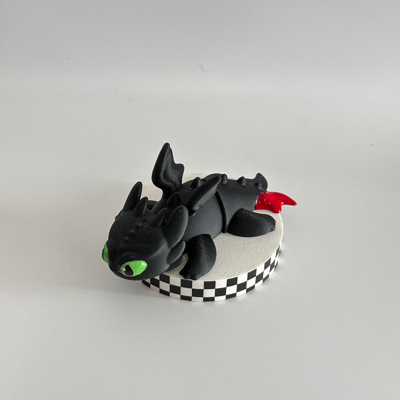 Small Night Fury 3D Printed Fidget Dragon Collectible