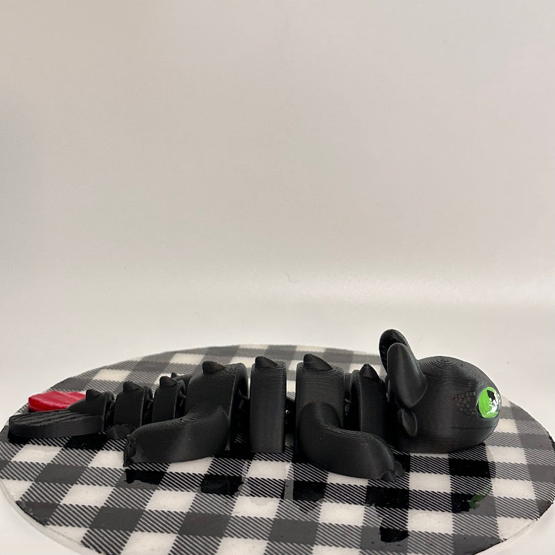 Medium Night Fury 3D Printed Fidget Dragon Collectible