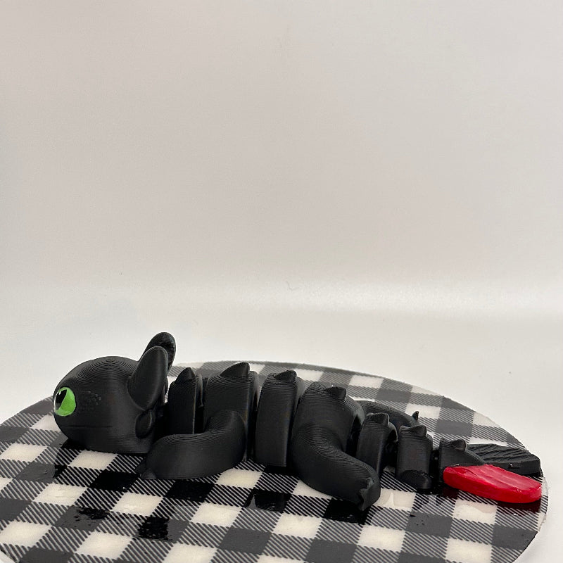 Medium Night Fury 3D Printed Fidget Dragon Collectible