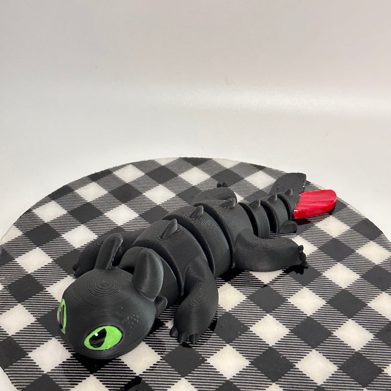 Medium Night Fury 3D Printed Fidget Dragon Collectible