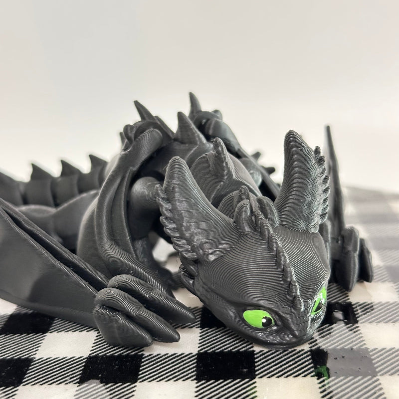 Large Night Fury 3D Printed Fidget Dragon Collectible