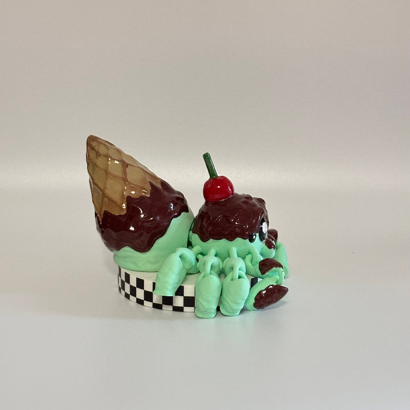 Mintie The Kawaii Icecream Spider 3D Printed Fidget Collectable