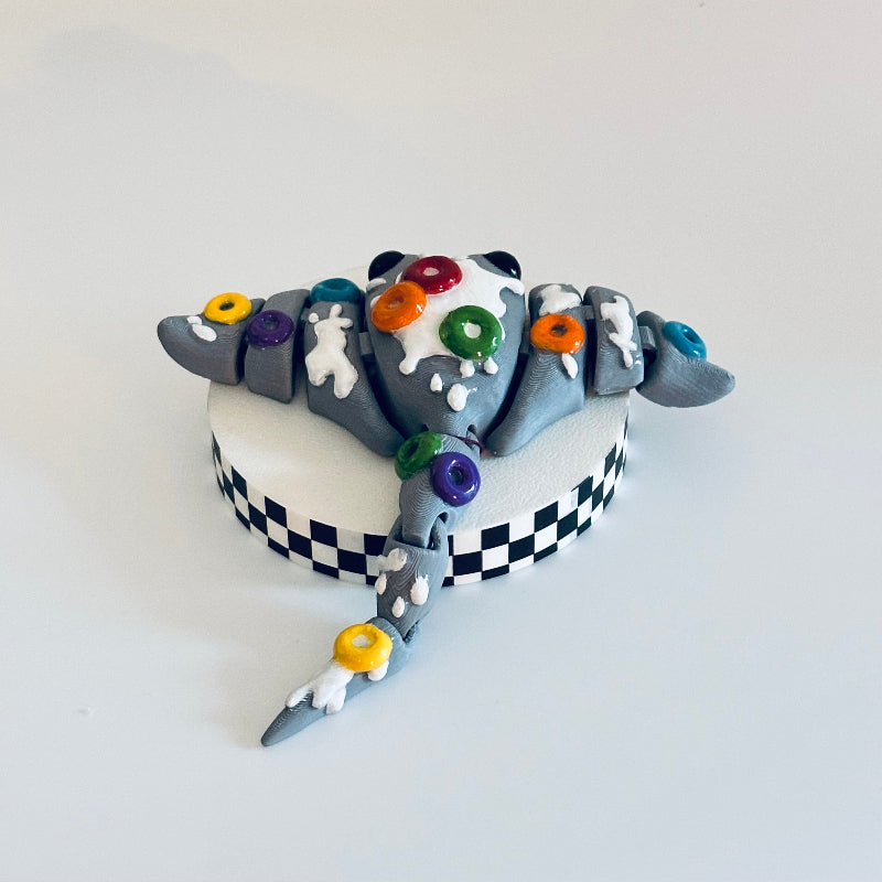 Loopsie the Kawaii Fruit Loops Manta Ray 3D Printed Fidget Collectable