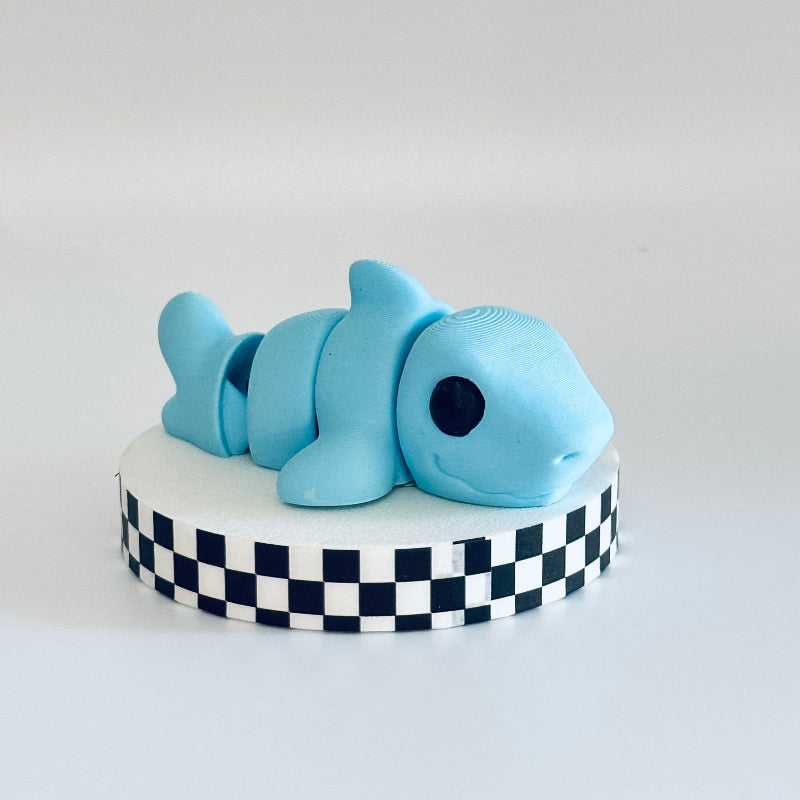Bubbles The Blue Shark 3D Printed Fidget