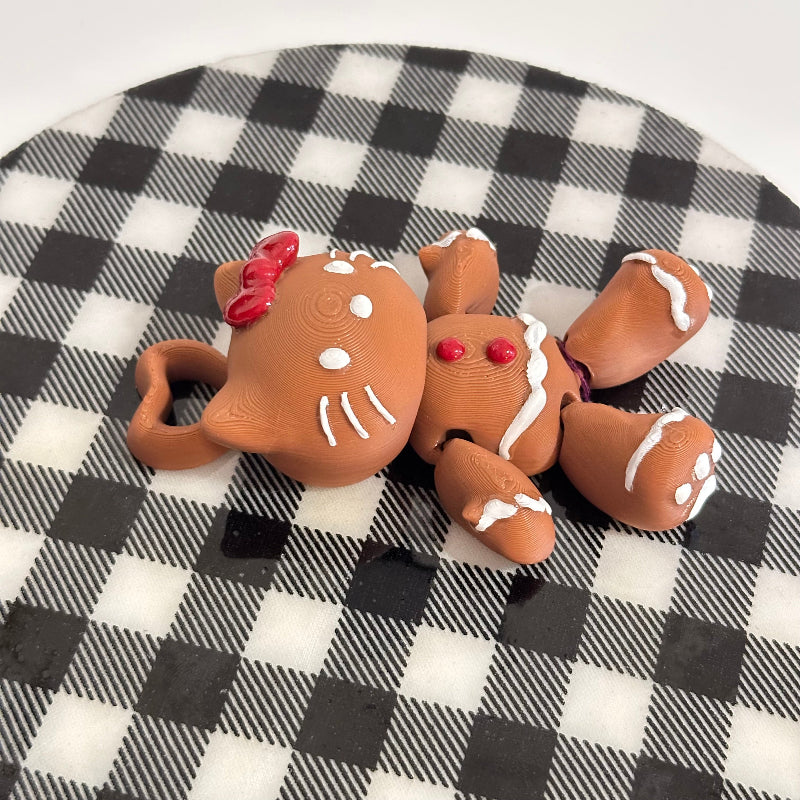 Gingy Kitty Delight 3D Printed Fidget Holiday Collectable