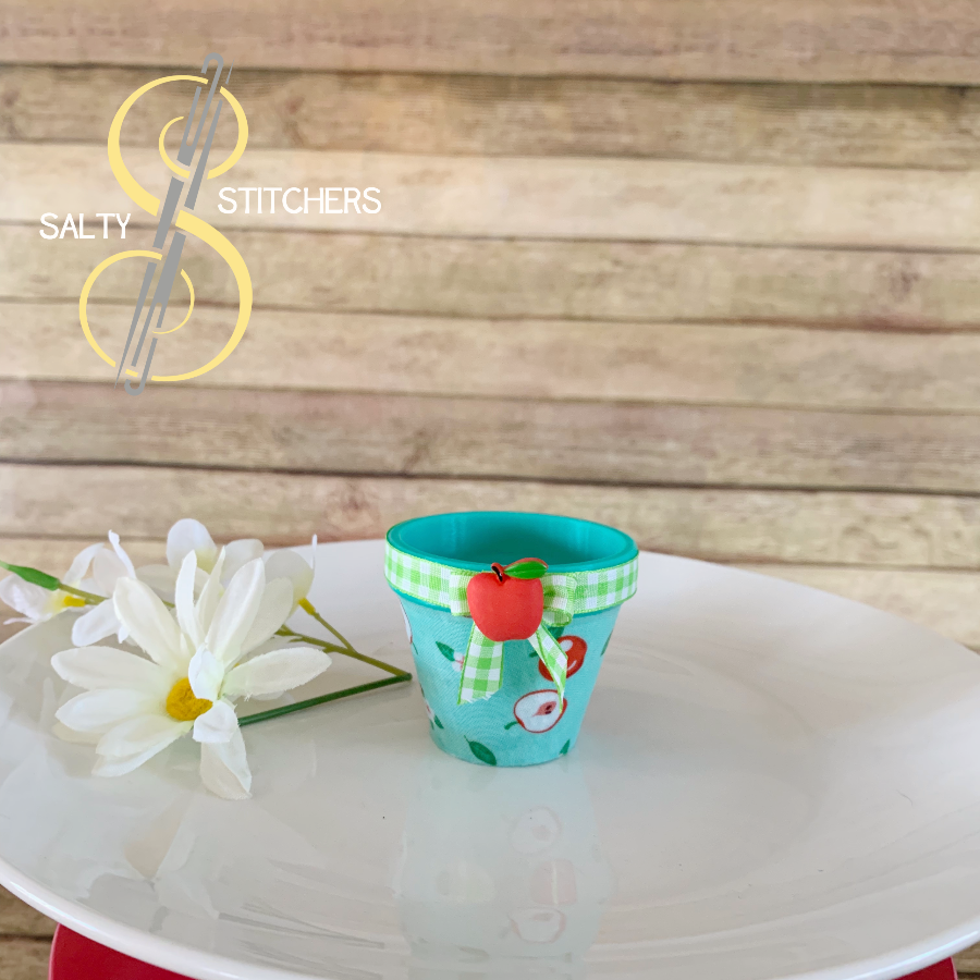 3D Printed Terra Cotta Pot Apple Napkin Ring | Salty Stitchers at More Heart Studio