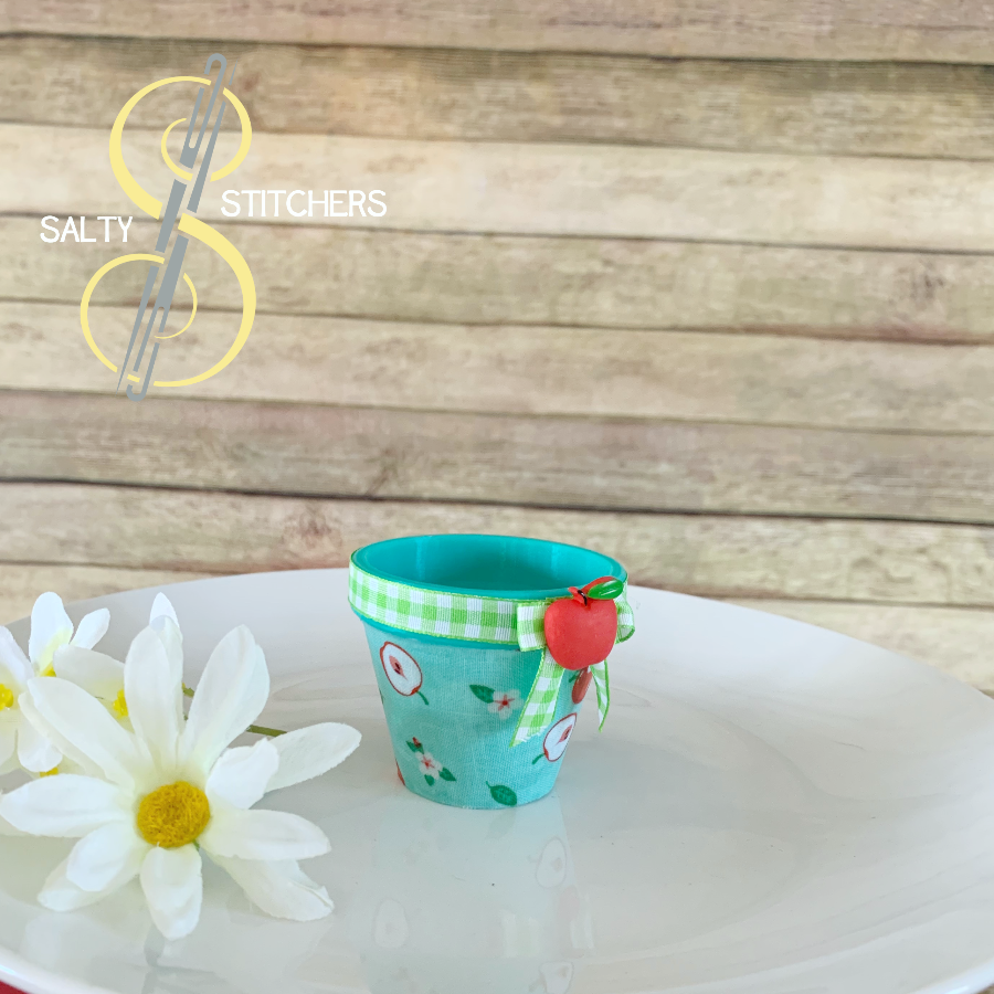 3D Printed Terra Cotta Pot Apple Napkin Ring | Salty Stitchers at More Heart Studio
