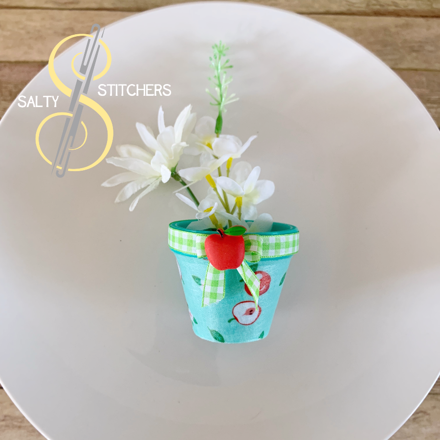 3D Printed Terra Cotta Pot Apple Napkin Ring | Salty Stitchers at More Heart Studio