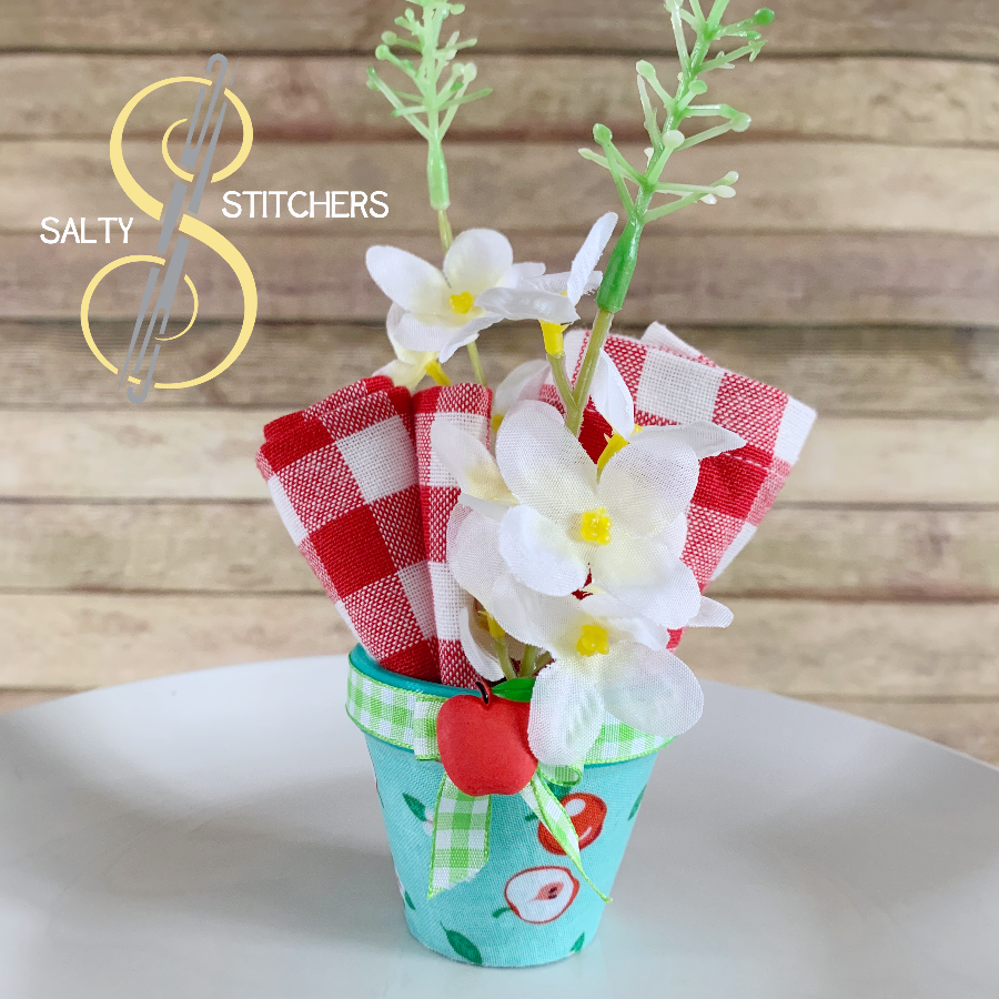 3D Printed Terra Cotta Pot Apple Napkin Ring | Salty Stitchers at More Heart Studio